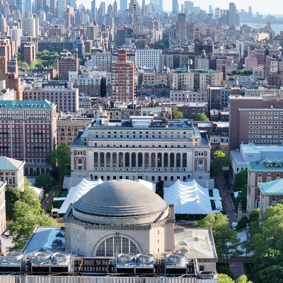 Columbia university campus aerial view.