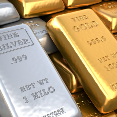 Gold and silver bars.