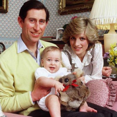 Princess Diana And Prince Charles With Prince William And His Koala Bear Toy At Kensington Palace