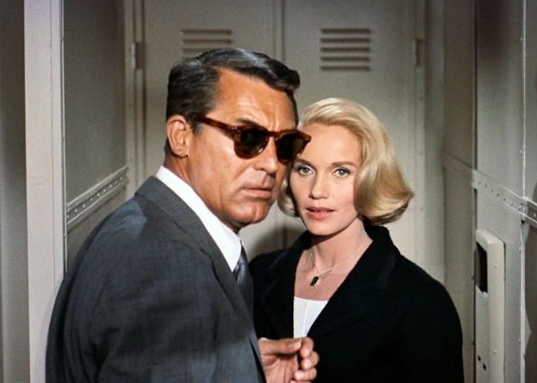 Cary Grant and Eva Marie Saint in the Hitchcock thriller "North by Northwest"