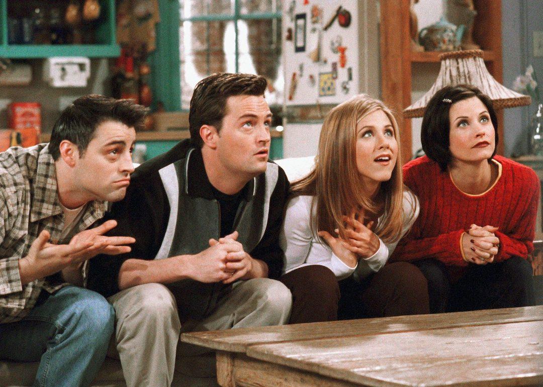 Matt LeBlanc, Matthew Perry, Jennifer Aniston, and Courteney Cox on "Friends"