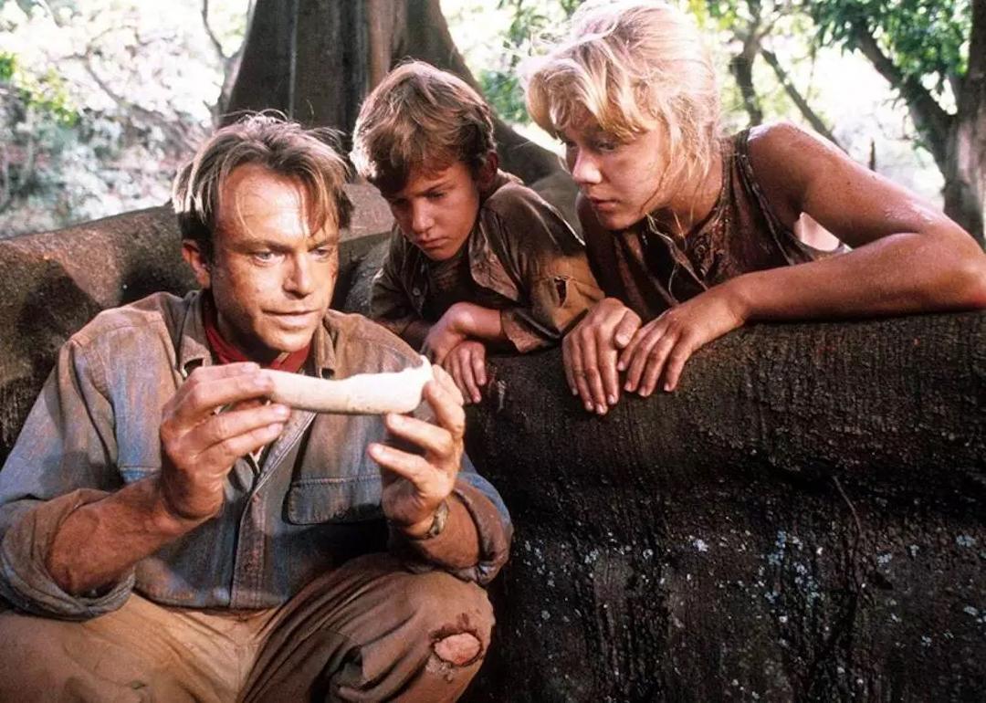 Sam Neill, Joseph Mazzello, and Ariana Richards in "Jurassic Park"