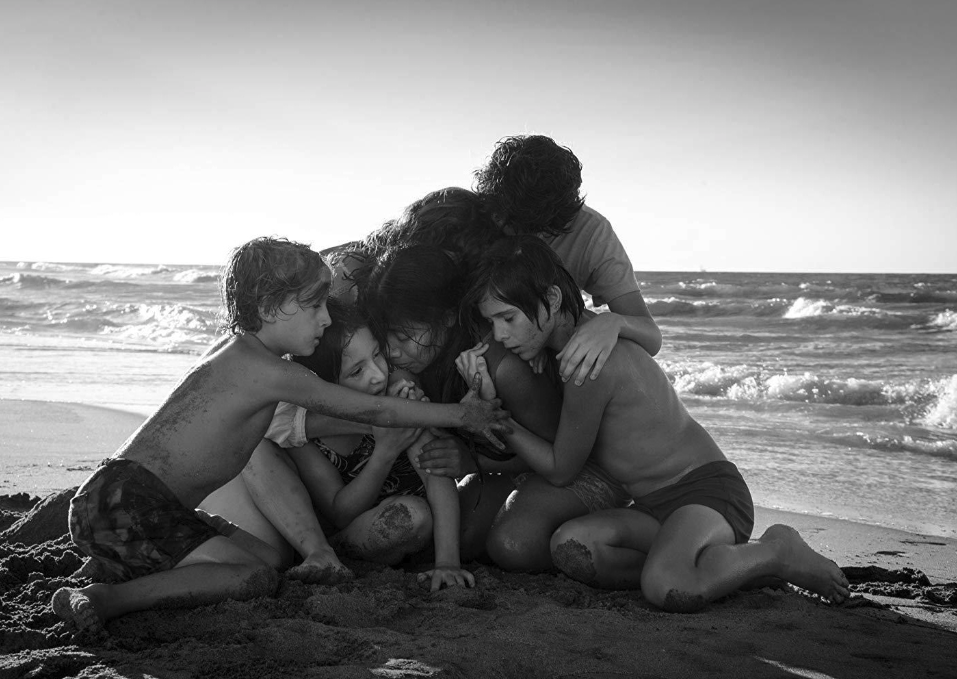 A scene on a beach from "Roma"