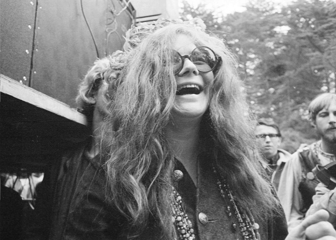 Janis Joplin performing at the New Year's Wail in Golden Gate Park on Jan. 1, 1967 in San Francisco, California.