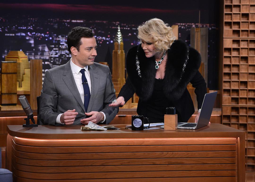 Joan Rivers visits 'The Tonight Show Starring Jimmy Fallon' at Rockefeller Center on February 17, 2014 in New York City.