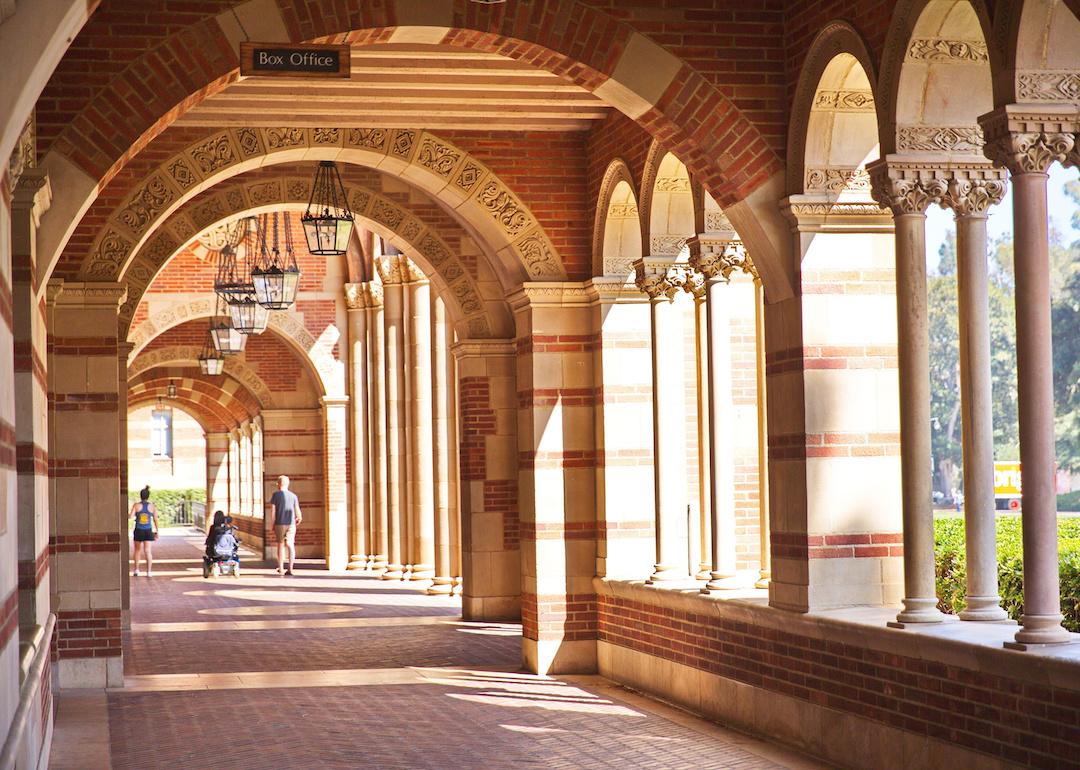 Corridor outside UCLA library.
