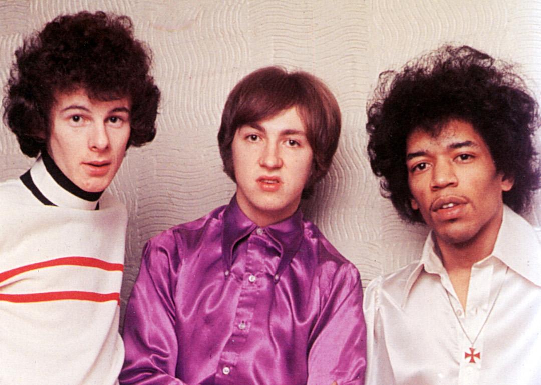 Noel Redding, Mitch Mitchell, and Jimi Hendrix of the Jimi Hendrix Experience pose for a portrait in 1967.