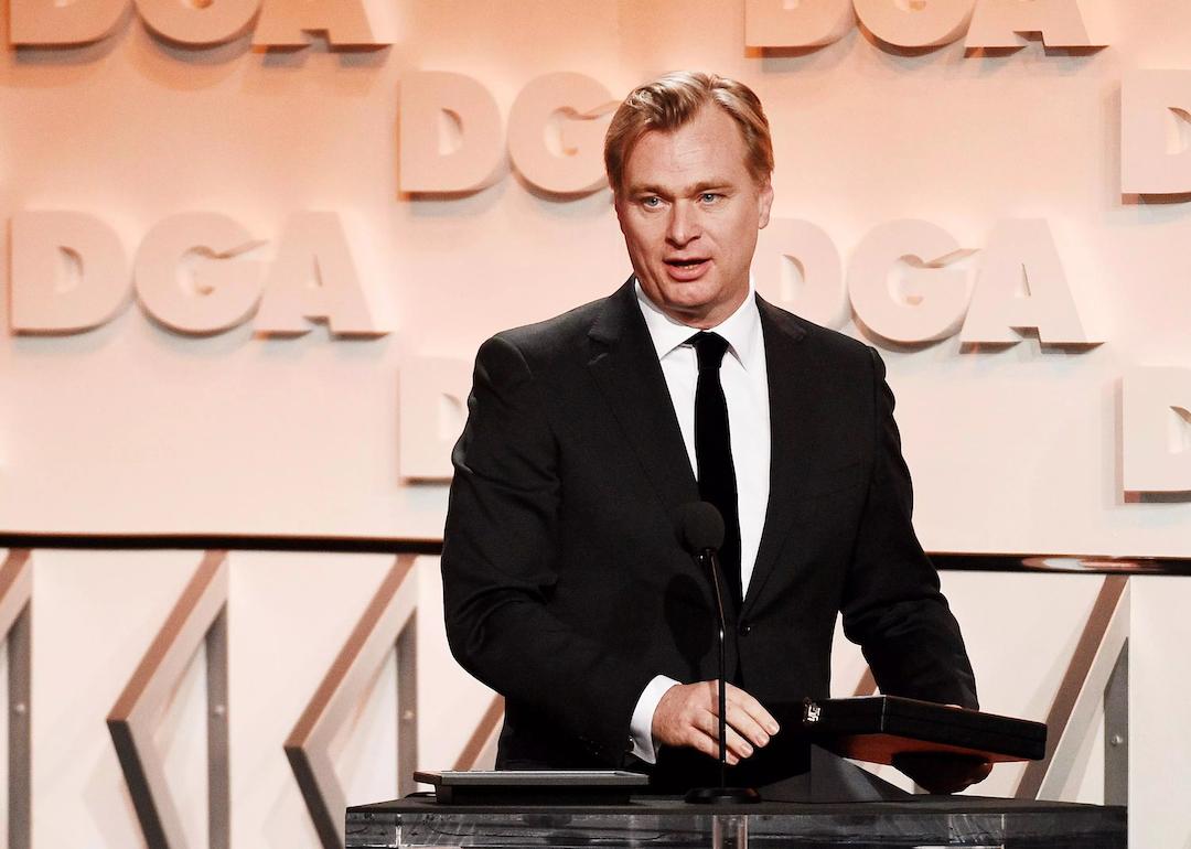 Director Christopher Nolan accepts the Nomination Medallion for Outstanding Directorial Achievement in Feature Film for 'Dunkirk' onstage during the 70th Annual Directors Guild Of America Awards at The Beverly Hilton Hotel on February 3, 2018 in Beverly Hills, California.