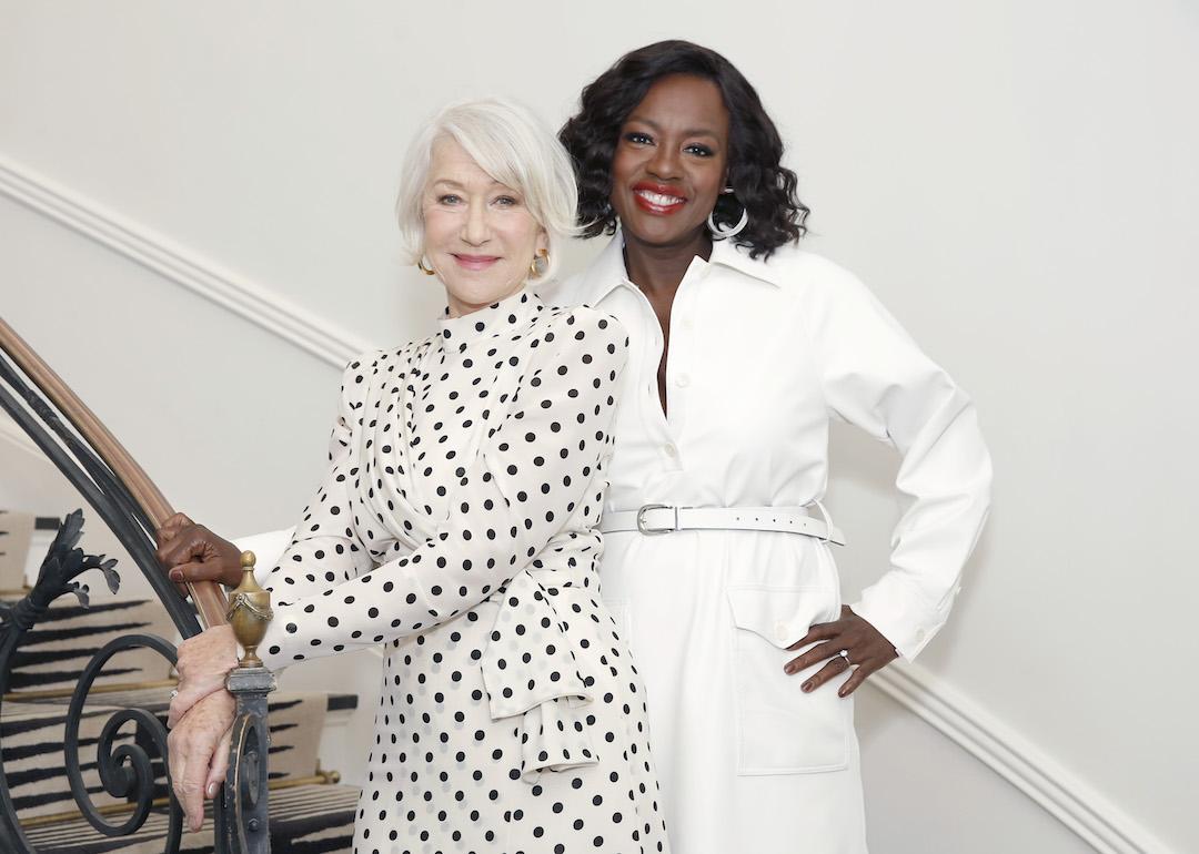 Actors Helen Mirren and Viola Davis at the launch of L’Oréal Paris' Age Perfect Cosmetics on March 3, 2020 in Beverly Hills, California.