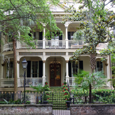 A classic prewar home in historic Savannah, Georgia.