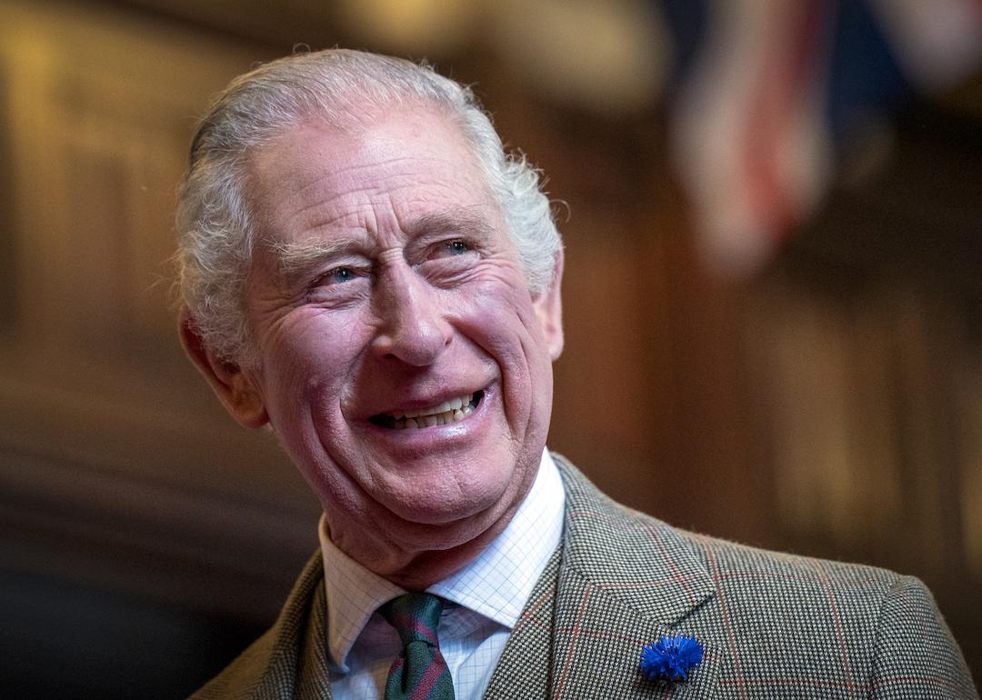 King Charles III visits Aberdeen Town House to meet families who have settled in Aberdeen from Afghanistan, Syria, and Ukraine on Oct. 17, 2022 in Aberdeen, Scotland.