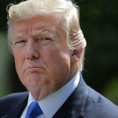 Former president Donald Trump in the Rose Garden at the White House in 2017.