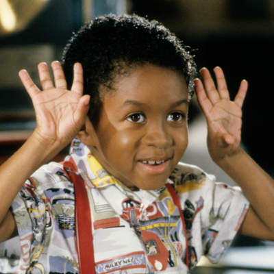A young Emmanuel Lewis on the sets of an ABC TV show, circa 1986