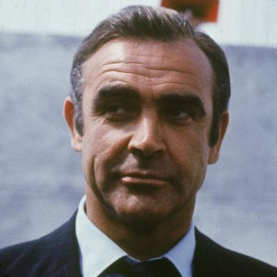 Closeup of actor Sean Connery in a still from the 1971 film 'Diamonds Are Forever.'