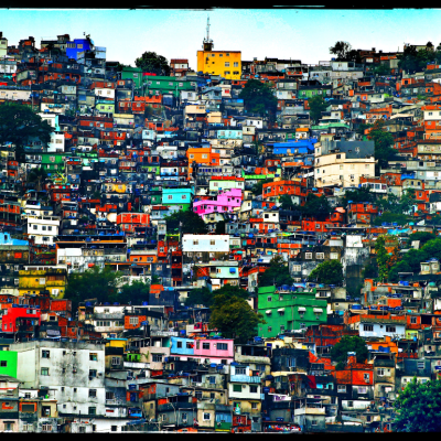 A general view of the Rocinha favela as the England team visit Complexo Esportivo da Rocinha on June 9, 2014 in Rio de Janeiro, Brazil.