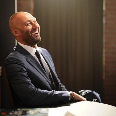 Former Major League Baseball player Derek Jeter during a Fox shoot before the Gatorade All-Star Workout Day at T-Mobile Park on July 10, 2023 in Seattle, Washington.