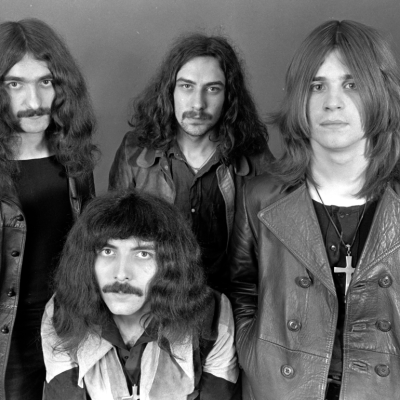 Members of rock band Black Sabbath: Geezer Butler, Tony Iommi, Bill Ward, Ozzy Osbourne