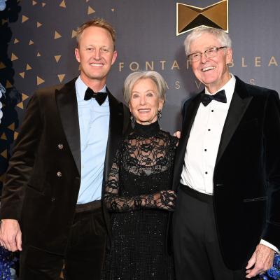 Chase Koch, Liz Koch, and CEO of Koch Industries Charles Koch attend the Fontainebleau Las Vegas Star-Studded Grand Opening Celebration on Dec. 13, 2023 in Las Vegas, Nevada.