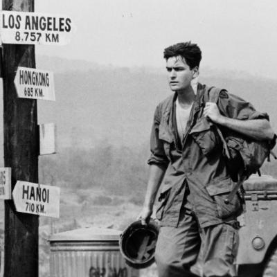 Actor Charlie Sheen in the 1986 war film 'Platoon.'