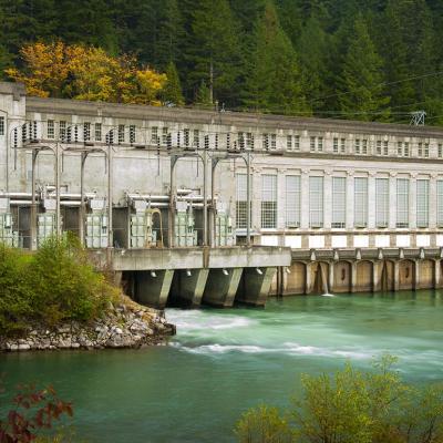 A hydroelectric plant along the Skagit River in Washington state