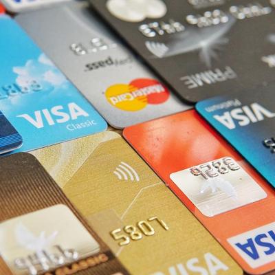 close up of mix of credit cards 