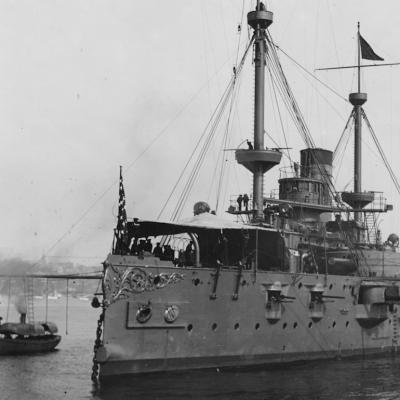 USS Texas in New York Harbor, New York in 1898. 