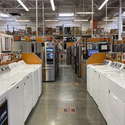 washers and home appliances for sale at big box store