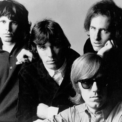 Portrait of members of the band The Doors, circa 1970