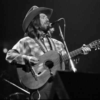 Country singer Waylon Jennings at the Omni Coliseum on March 2, 1978 in Atlanta, Georgia.