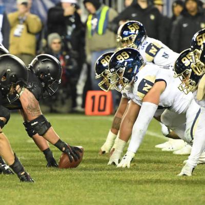 Army prepares to snap the ball against Navy during the Army-Navy game on Dec. 8, 2018, at Lincoln Financial Field in Philadelphia.