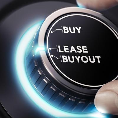 Push car ignition with edited settings including "Buy," "Lease," and "Buyout" to show different concepts of what to do with leased car.