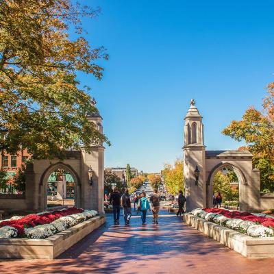 Indiana University college campus in Bloomington, Indiana.