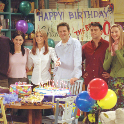 The cast of the show 'Friends' in a scene from season 4, 1998.