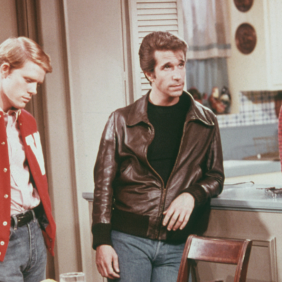 Ron Howard, Henry Winkler, and Marion Ross in 'Happy Days’.