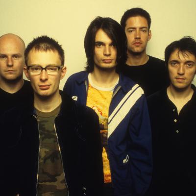 Rock band Radiohead poses for a portrait at Capitol Records during the release of their album OK Computer in Los Angeles, California on June 12, 1997.