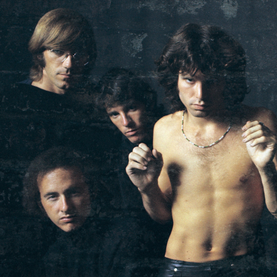 American rock band The Doors pose for their first album cover, 1967. 