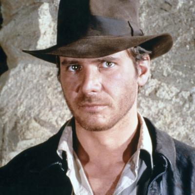 Actor Harrison Ford on the set of 'Raiders of the Lost Ark.'
