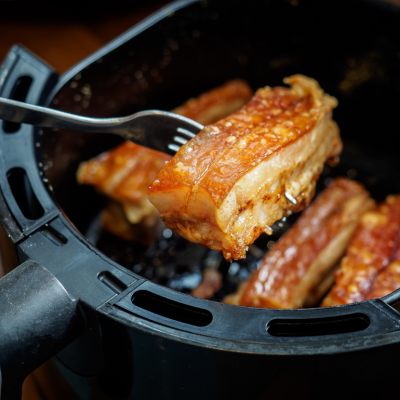 Crispy pork in an air fryer