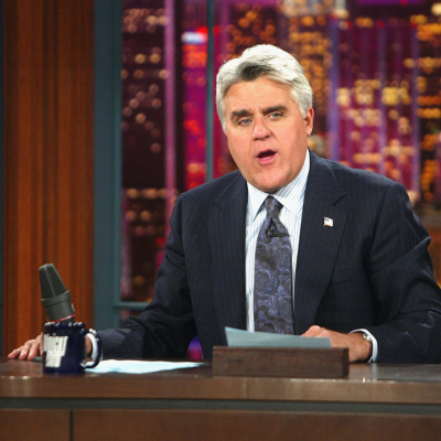 Comedian Jay Leno hosts "The Tonight Show with Jay Leno" at the NBC Studios on May 3, 2004 in Burbank, California.