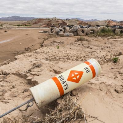 Historic low lake levels at Lake Mead's Echo Bay in Southern Nevada.