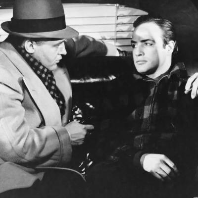 Rod Steiger as Charley Malloy and Marlon Brando as Terry Malloy in 'On the Waterfront.'