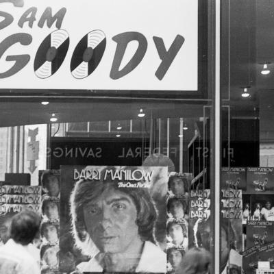 Barry Manilow display at Sam Goody in New York City in 1975.