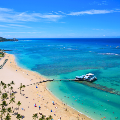 Beach in Honolulu, Hawaii.