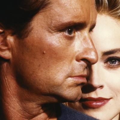 Actors Michael Douglas and Sharon Stone in 'Basic Instinct.'