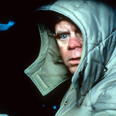 William H. Macy bundled up in car in a scene from the 1996 film 'Fargo.'