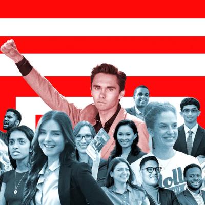 Illustration with David Hogg and politicians he has raised money to elect to state and national office. 