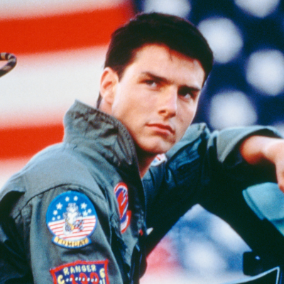 American actor Tom Cruise, as Lieutenant Pete 'Maverick' Mitchell, in a promotional portrait for 'Top Gun', directed by Tony Scott, 1986.