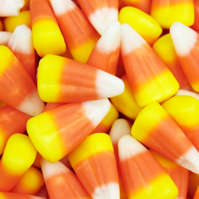 A batch of candy corn candies.