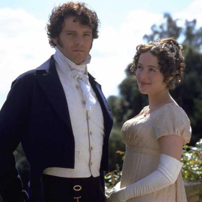 Actors Colin Firth and Jennifer Ehle as Mr. Darcy and Elizabeth Bennet in the miniseries 'Pride and Prejudice,' circa 1995.