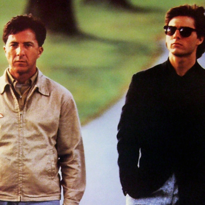 Dustin Hoffman and Tom Cruise in a promotional still for the 1988 film 'Rain Man'